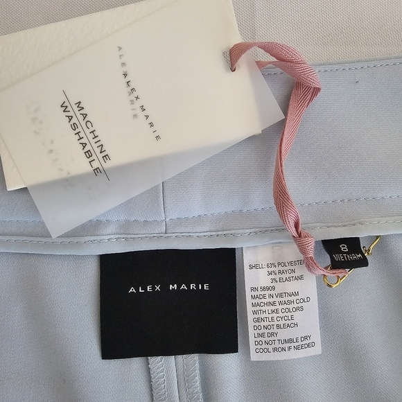 Alex Marie Tia Pleated Hi-Rise Paperbag Pants Light Blue - Picture 6 of 10